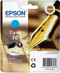 Epson Pen and crossword Singlepack Cyan 16 DURABrite Ultra Ink single pack / cyaan