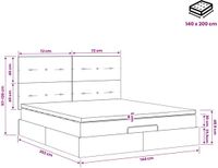 vidaXL Ottoman Bed with Mattress and Headboard Blue 140 x 200 cm Fabric