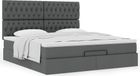 Maison Exclusive - Cadre de lit ottoman avec matelas, gris foncé, 160x200 cm, textile