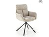 Chaise design rembourrée et pivotante en tissu de polyester beige