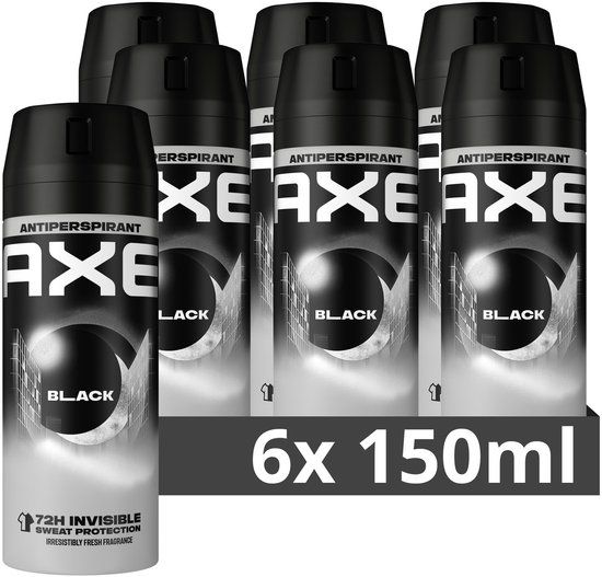 AXE Black Anti-Transpirant Spray - 6 x 150ml - Men's Deodorant