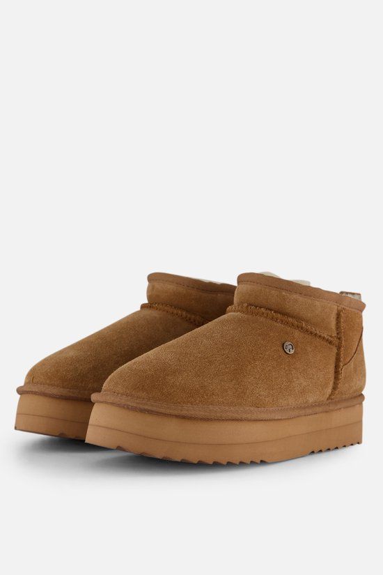 Warmbat Durack Suede Boot Plateau Dames Laarzen - Cognac