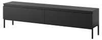 OEM Meuble TV de 175 cm, noir, avec pieds en métal et portes rabattables
