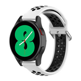 Samsung Galaxy watch 7 / Galaxy Watch FE - 40mm & 44mm Siliconen sportbandje met gesp - Wit + zwart