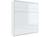 CONCEPTION PRO Lit mural escamotable 180x200 cm blanc/blanc brillant (vertical)