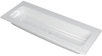 Wastafel INK Faktor Wastafel Polystone Centraal Zonder Kraangat - 1200x450x15 mm - Glans Wit