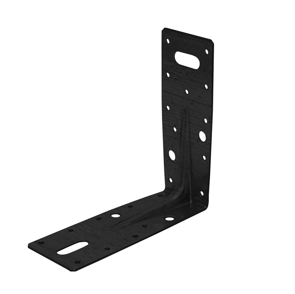 GB Hoekanker met ril 150x150/60x2.5 epoxy zwart etiket | 50 stuks - GB072291