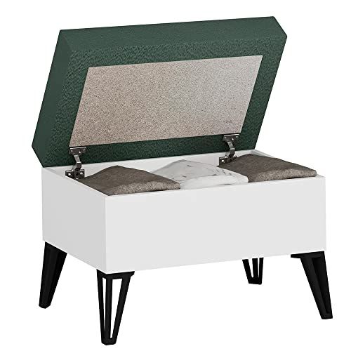WELL HOME MOBILIARIO & DECORACIÓN Walnootkast wit-groen met 100% melamine gecoate spaanplaat, 72 x 53,4 x 35