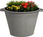 Mega Collections Farmer plantenpot/bloempot - zink - donkergrijs - D35 x H25 cm