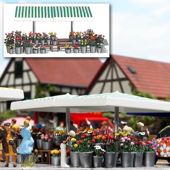 Busch & Müller MARKTSTAND BLUMEN H0