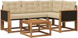 vidaXL Hoek loungeset 5-delig Acaciahout Natuurlijk en Beige