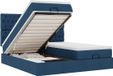 vidaXL Ottoman bed met matrassen en LED's 160x200cm stof blauw