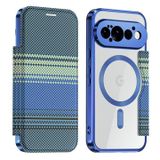 Google Pixel 11 Pro Étui à rabat magnétique élégant avec emplacements pour cartes RFID - Bleu