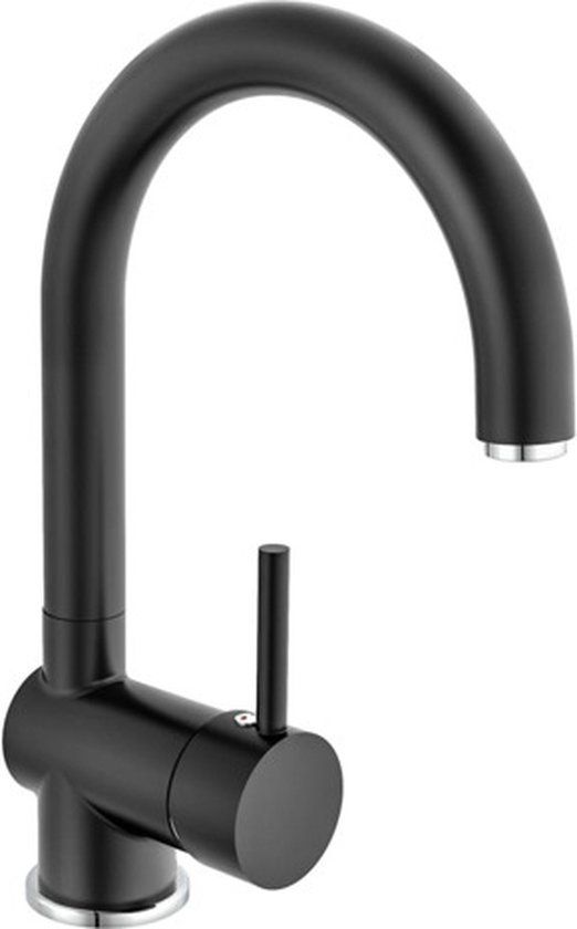 EISL FUTURA Keukenmengkraan - Zwart/Chroom - Uittrekbare uitloop