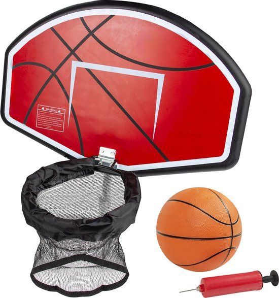 VirtuFit Basketbalring - Trampolinebasket - Rood - Inclusief bal