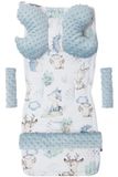 Medi Partners Universele stoelhoes Kinderwagens & Buggy's Zitinzet Kinderwagendeken 5-delig Gordelkussens + Speelboog Kinderwagenset MINKY Katoen