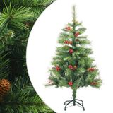 vidaXL Sapin de Noël artificiel avec charnières, pommes de pin et baies, 150 cm