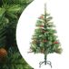 vidaXL Sapin de Noël artificiel avec charnières, pommes de pin et baies, 150 cm