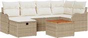 vidaXL Banc de jardin beige polyrattan 2 places
