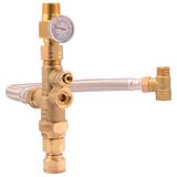 Cash Acme 3/4 Inch Tank Booster Boiler Thermostatische Mengkraan met Temperatuurmeter en Gevlochten Slang, Binnenlandse en Commerciële Toepassing, PEX Pijp, PE-RT, CPVC, Koper, 24644