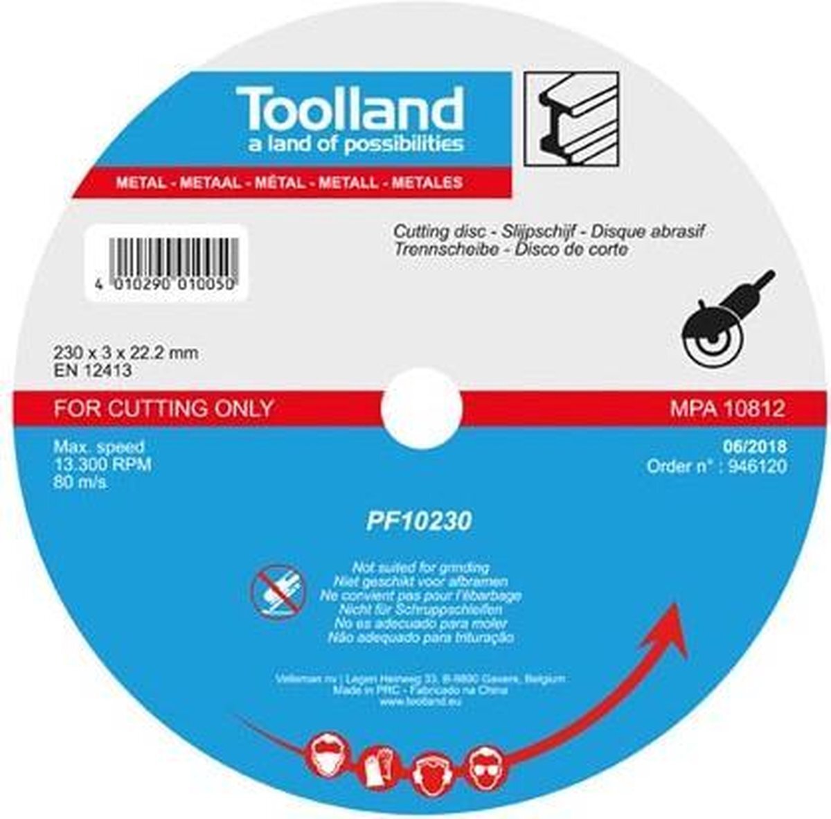 Toolland Snijschijf - Metaal - 230 Mm