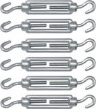 AMIG Spanschroeven/draadspanner met haak/haak - 6x - 11cm - verzinkt staal - 120kg - M6 schroefdraad