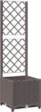 vidaXL Plantenbak met latwerk 40x40x136 cm polypropeen bruin