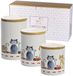 Unyqoos Pots de conservation en céramique avec couvercle - set de 3 - design chat - new bone china