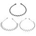 3 stuks haarbanden voor dames en heren, zigzag, golf, zwart, lente, haarband voor outdoor, sport, yoga, fitness