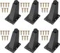 Dailygoods - Set de 6 pieds de meuble en aluminium noir - 9,2 cm de haut