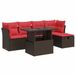 vidaXL - 6-delige Loungeset met kussens, poly rattan, acacia, bruin