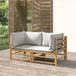 Banquette d'angle d'extérieur Maison Exclusive avec coussins gris clair, 2 pièces, bambou