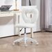 Chaise de bureau, dossier en forme de cœur, rembourré, blanc