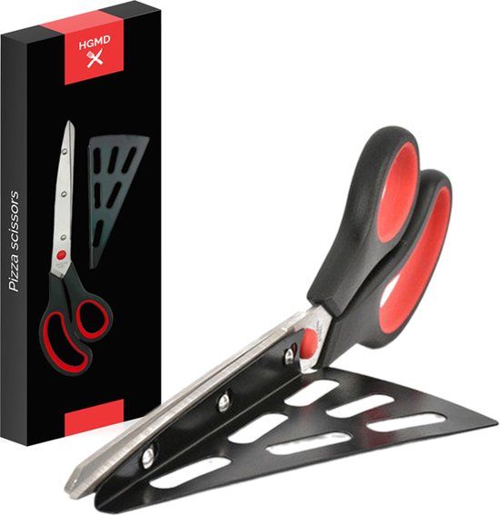 hgmd Pizzaschaar - Pizzasnijder - Pizzames - Pizzaknipper - 2 in 1 Pizzaschep