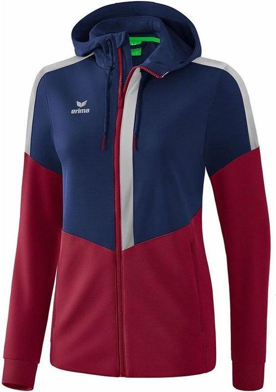 Erima Squad Trainingsjack Dames - New Navy/Bordeaux/Grijs - Maat 40
