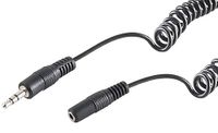 1aTTack.de 1x 5m Zwarte 3,5mm Jackkabel Stereo Spiraalkabel Verlengkabel