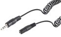 1aTTack.de 1x 5m Zwarte 3,5mm Jackkabel Stereo Spiraalkabel Verlengkabel