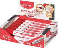 Maped - 12 x droog uitwisbare markers - 2mm brede ronde punt - Whiteboards, leisteen en niet-poreuze oppervlakken