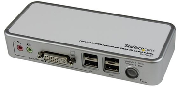 StarTech.com 2-poort USB DVI USB KVM-switch met Kabels USB 2.0-hub en Audio