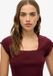 Superdry Essential T-shirt met Vierkante Hals Slanke Pasvorm Dames Port Red