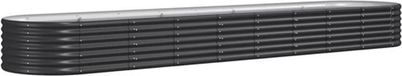 vidaXL Plantenbak 368x80x36 cm gegalvaniseerd staal antracietkleurig