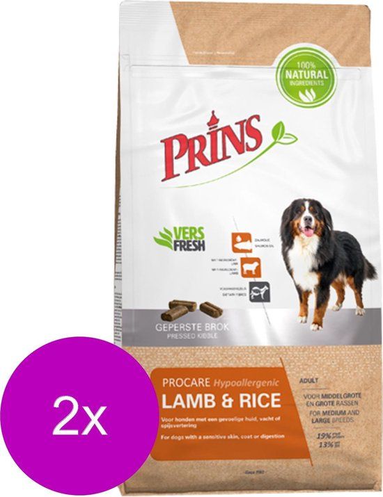 Prins Procare Adult Lam&Rijst - Hondenvoer - 2 x 3 kg