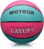 Meteor Layup 5 - Basketbal - Roze/Blauw - Maat 5 - Rubber