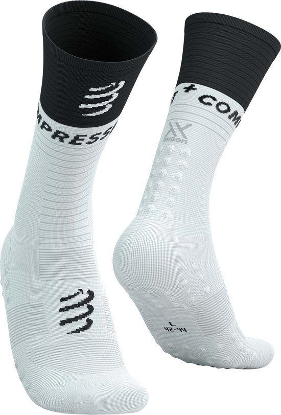Compressport Mid Compression Socks v2.0 - White/Black - Unisex - 45-48