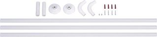 Differnz Round Shower Rod - Wall Mount - Aluminum - White - Extendable