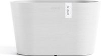 Ecopots Tokyo 30 - Pure White - 30 x 17 x H17 cm - Ovalen witte bloempot met waterreservoir