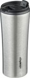 Merkloos Relaxdays koffiebeker rvs, 400 ml, zilver/zwart