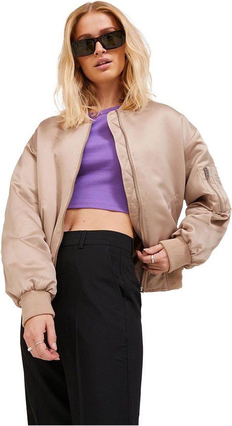 Jack & Jones Madison Satin Bomber Jacket - Women's - Incense - Size S