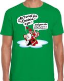 Bellatio Decorations Shoppartners Bv Fout Kerst shirt / t-shirt - Zingende kerstman met gitaar / All I Want For Christmas - groen voor heren - kerstkleding / kerst outfit XXL