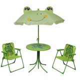 vidaXL 3-delige Bistroset voor kinderen met parasol - groen
